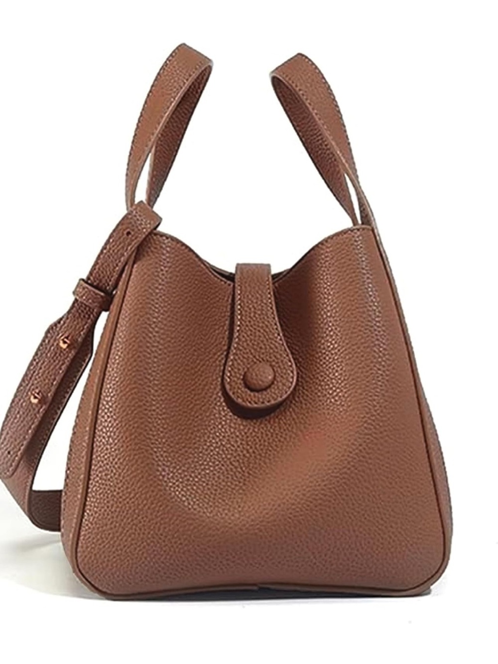 NEWBELLA Women's Bucket Bag - Square Top Handle Satchel with Crossbody Strap